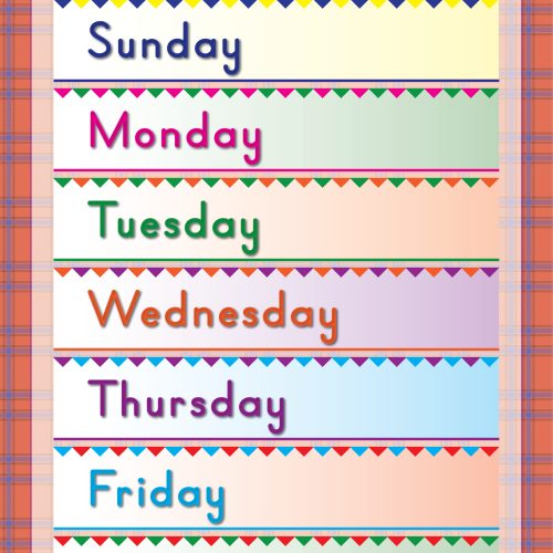 Days of the week Wall Chart